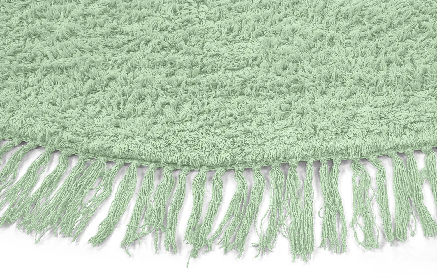 Rund matta - Alba Natural Cotton Shaggy (ljusgrön)