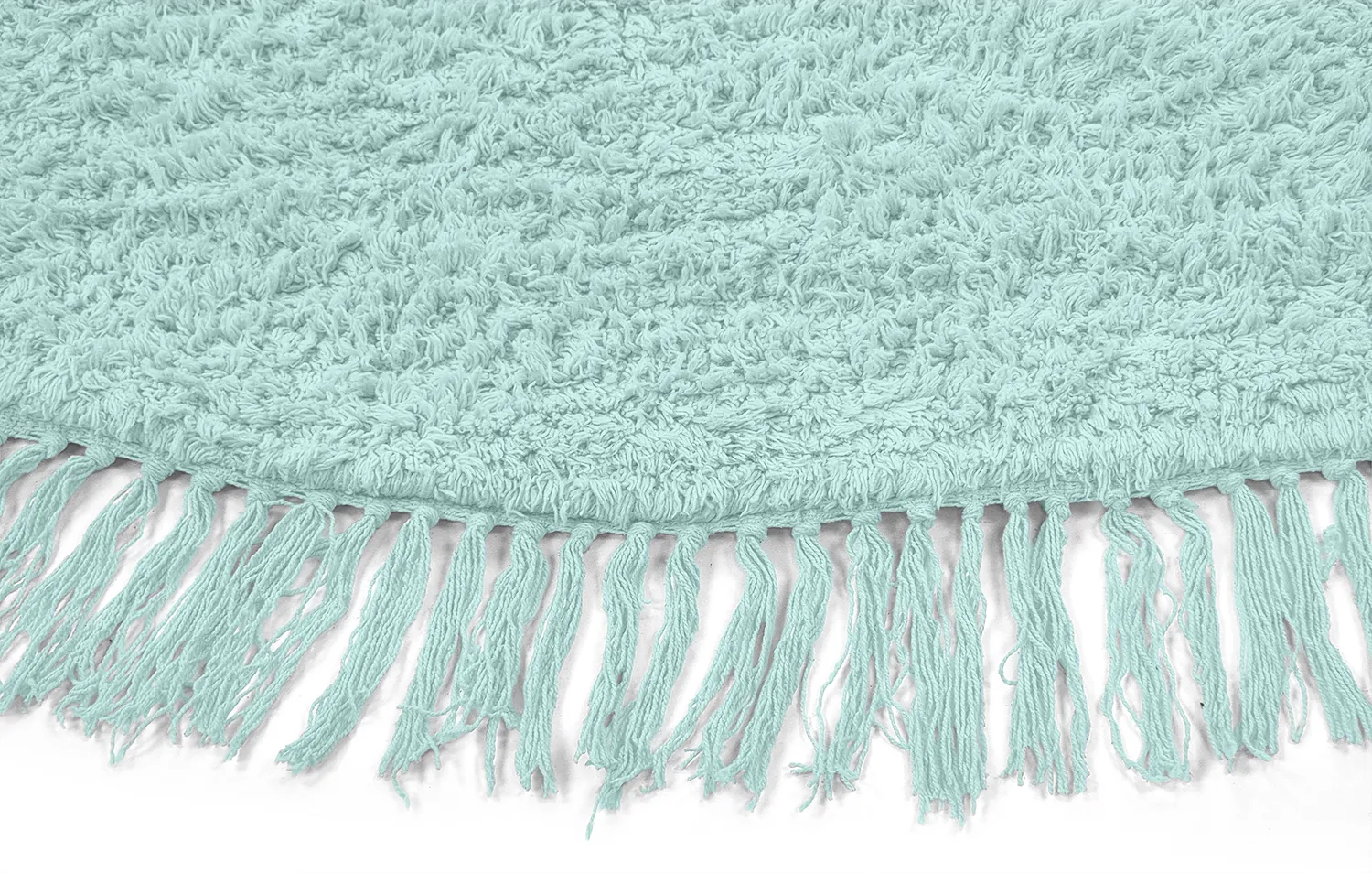 Rund matta - Alba Natural Cotton Shaggy (turkos)
