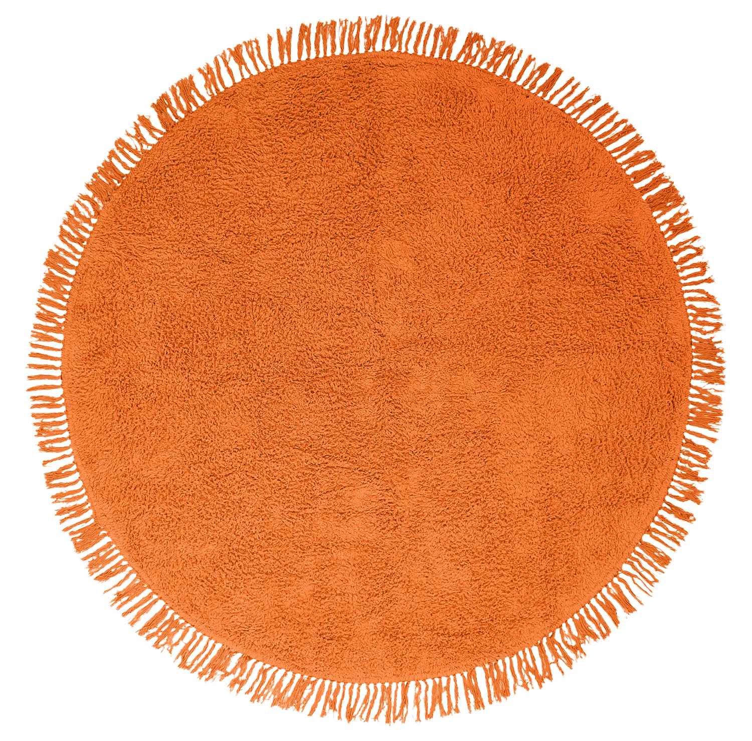 Rund matta - Alba Natural Cotton Shaggy (orange)