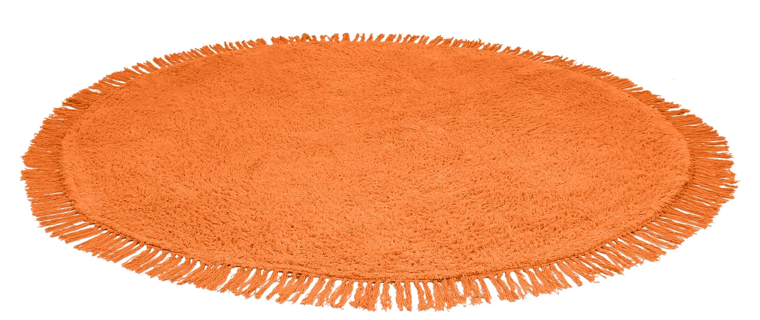 Rund matta - Alba Natural Cotton Shaggy (orange)