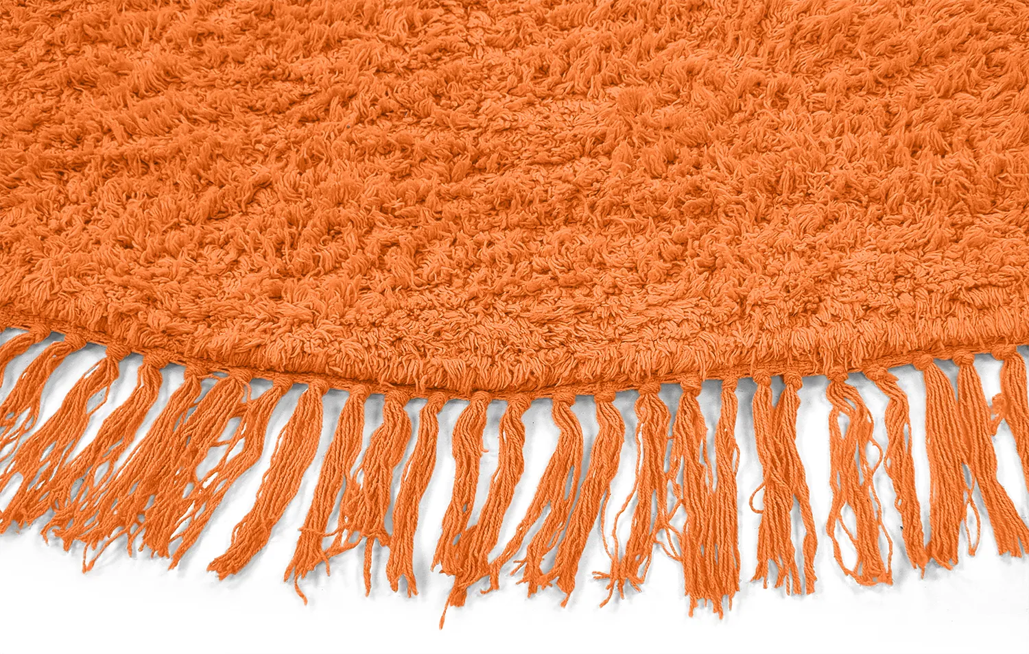 Rund matta - Alba Natural Cotton Shaggy (orange)