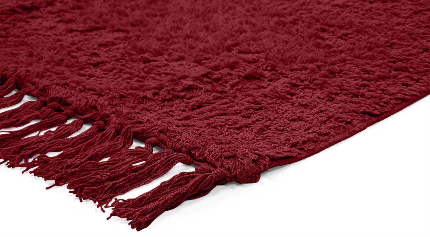 Ryamattor - Alba Natural Cotton Shaggy (vinröd)