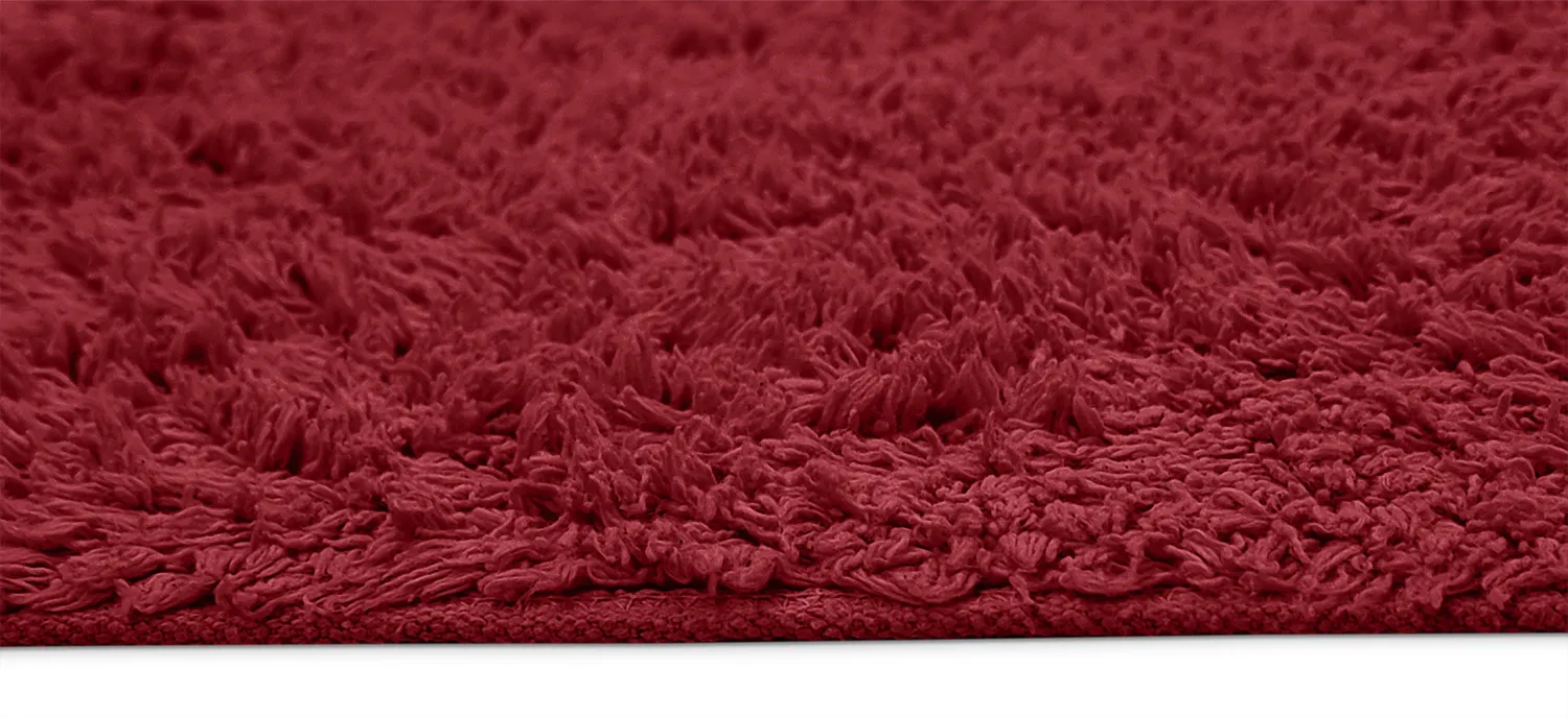 Ryamattor - Alba Natural Cotton Shaggy (vinröd)