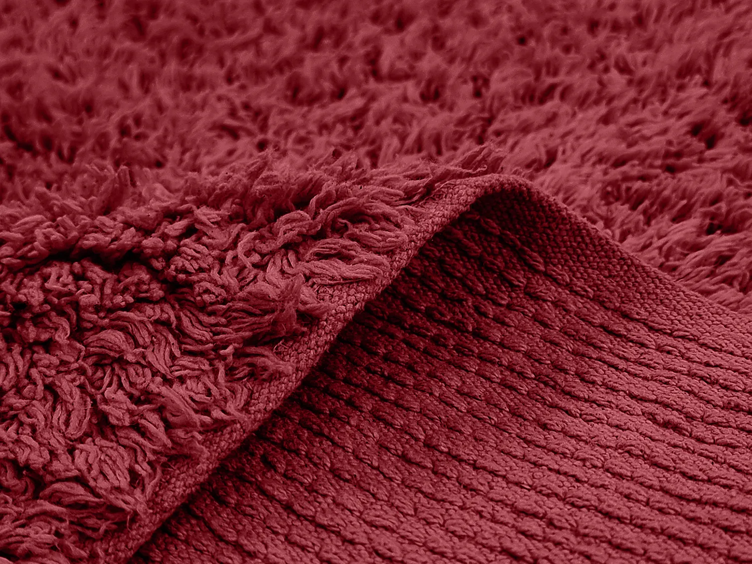 Ryamattor - Alba Natural Cotton Shaggy (vinröd)