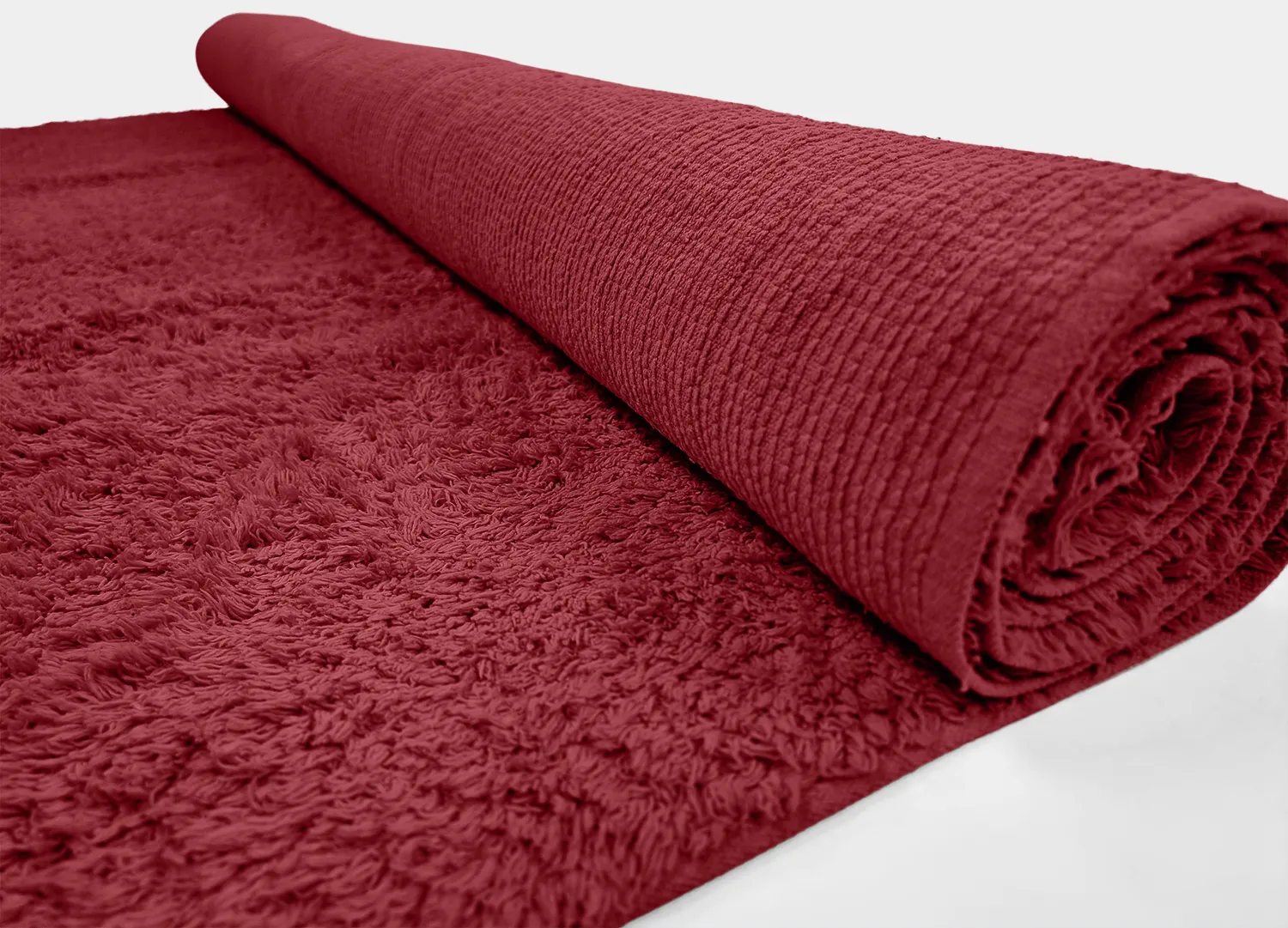 Ryamattor - Alba Natural Cotton Shaggy (vinröd)