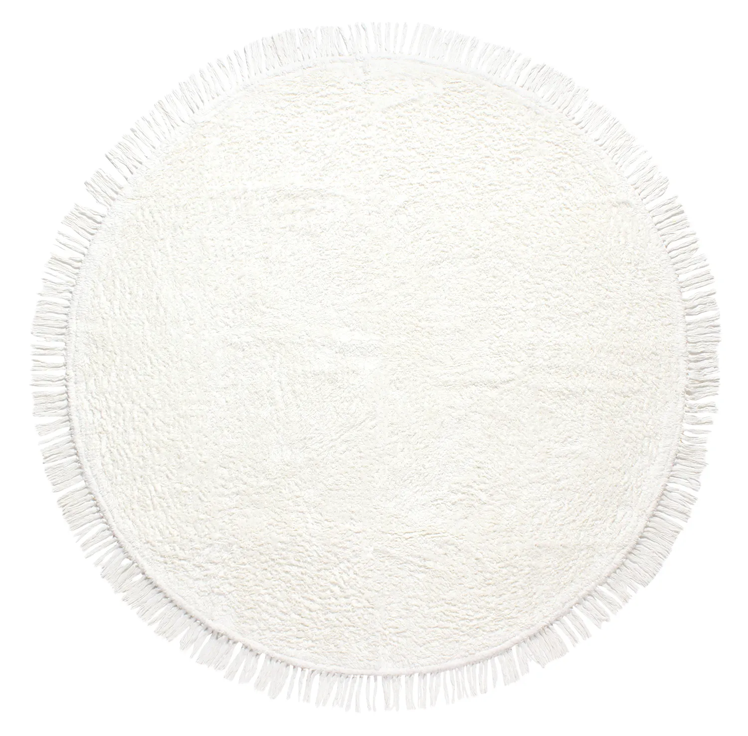 Rund matta - Alba Natural Cotton Shaggy (vit)