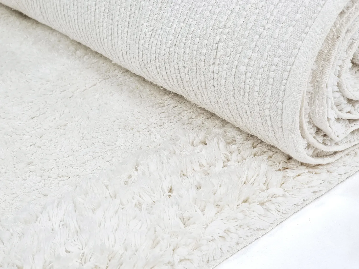 Ryamattor - Ebba Natural Cotton Shaggy (offwhite)