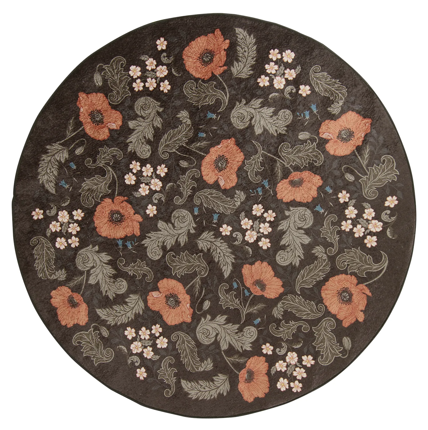 Rund matta - Poppy (svart)