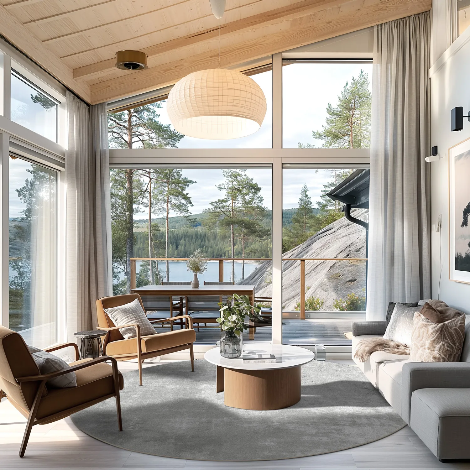 Rund matta - Lynton (grå)