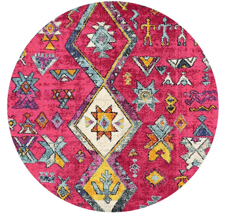 Rund matta - Misare (rosa/multi)