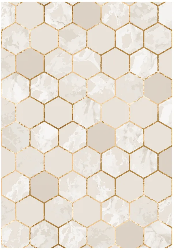 Wiltonmatta - Morino (beige/vit/guld)