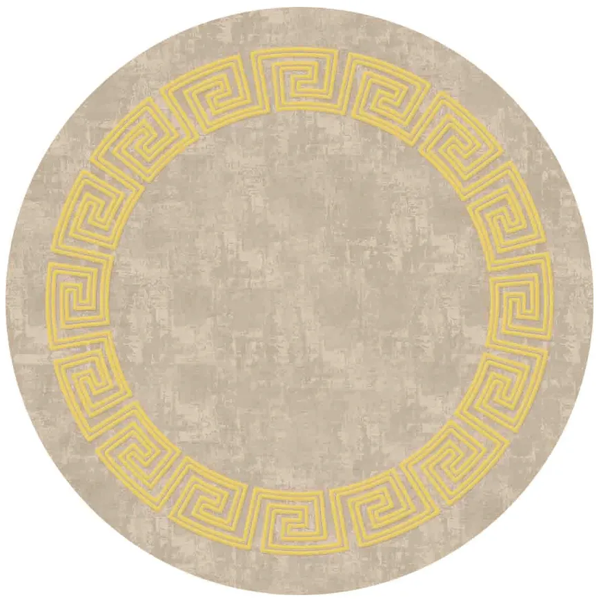 Rund matta - Myra (beige/gul)