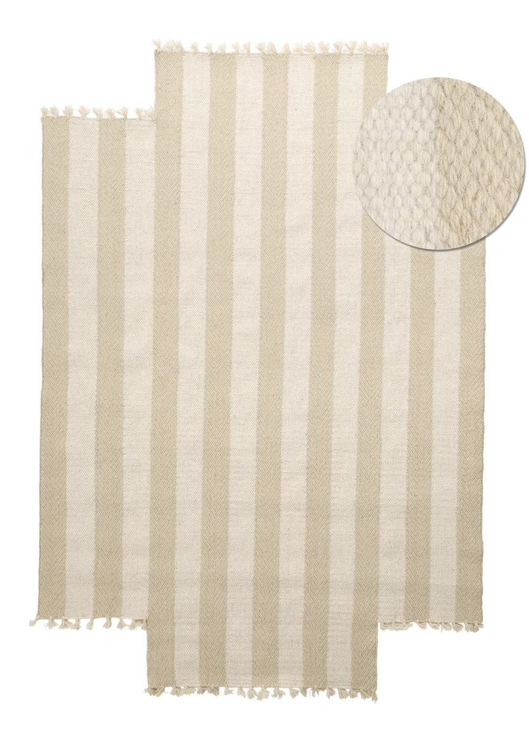 Oregelbunden ullmatta - Kystaro (creme/beige)
