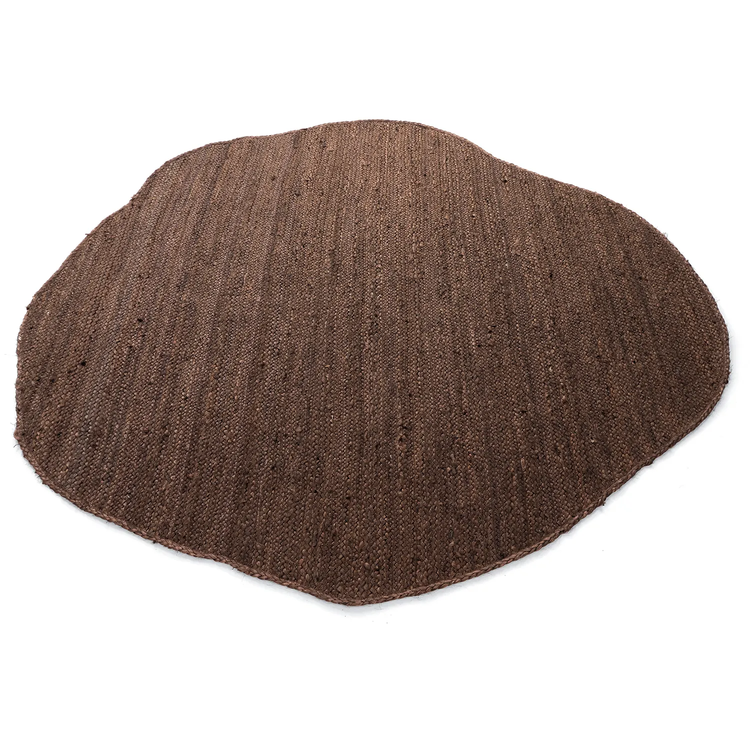 Oregelbundet rund jutematta - Flätan (brun)