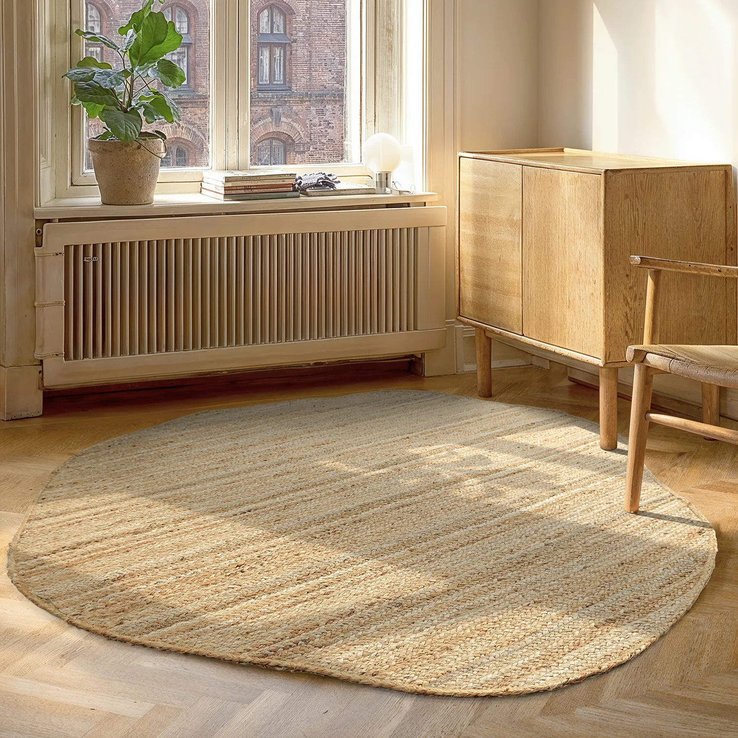 Oregelbundet rund jutematta - Flätan (jute)