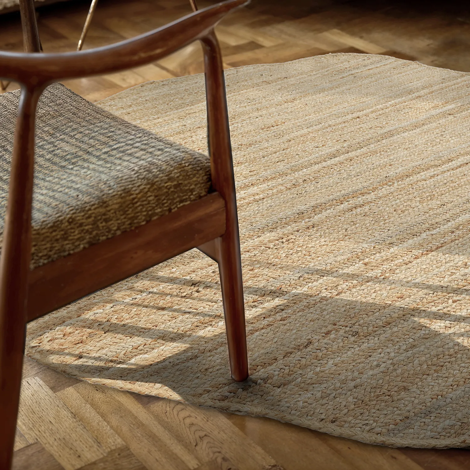 Oregelbundet rund jutematta - Flätan (jute)