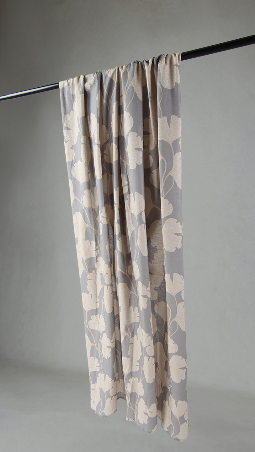 Gardiner - Bomullsgardin Abril (grå/beige) (Storlek: 140 x 250 cm)