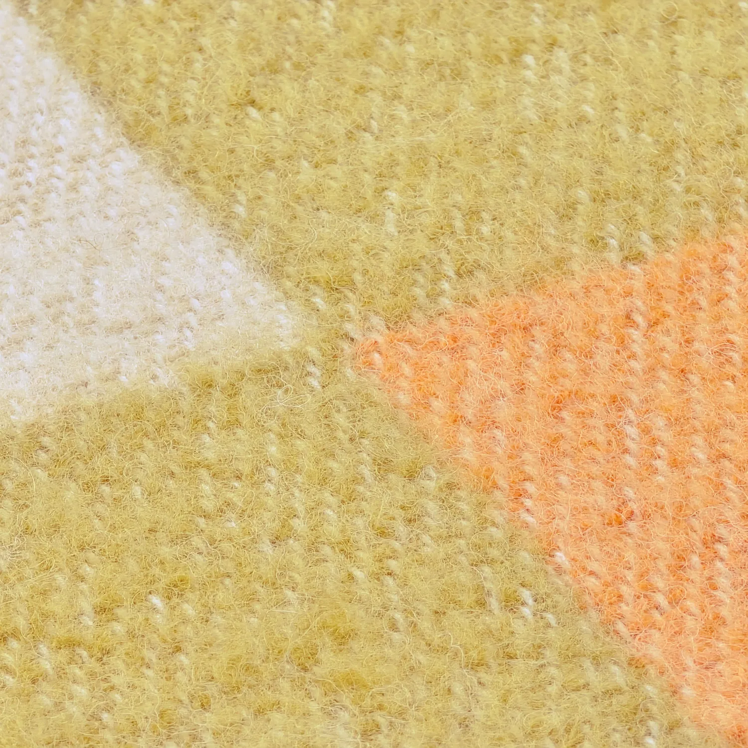 Filtar - Pläd i ullmix - Audrey Check (beige/gul/orange)