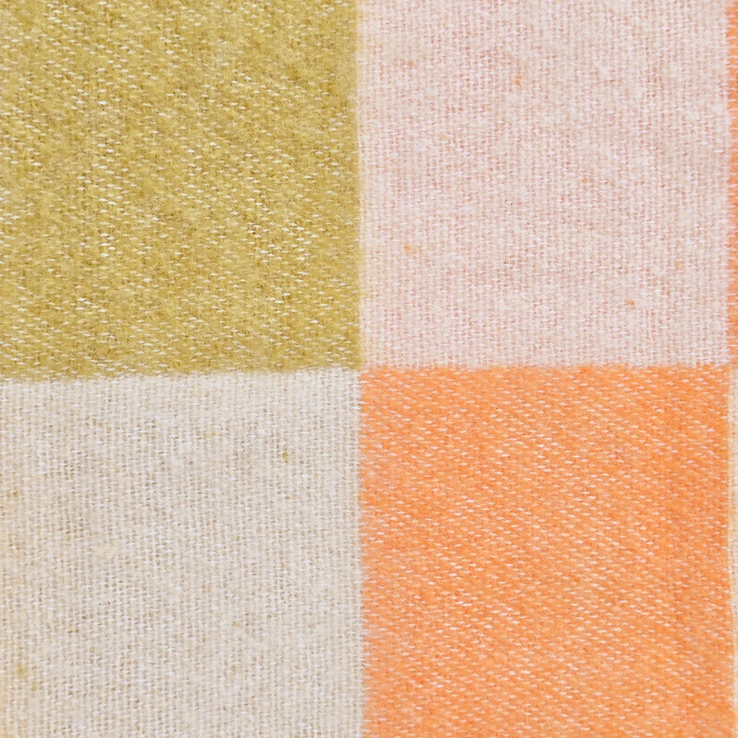 Filtar - Pläd i ullmix - Audrey Check (beige/gul/orange)