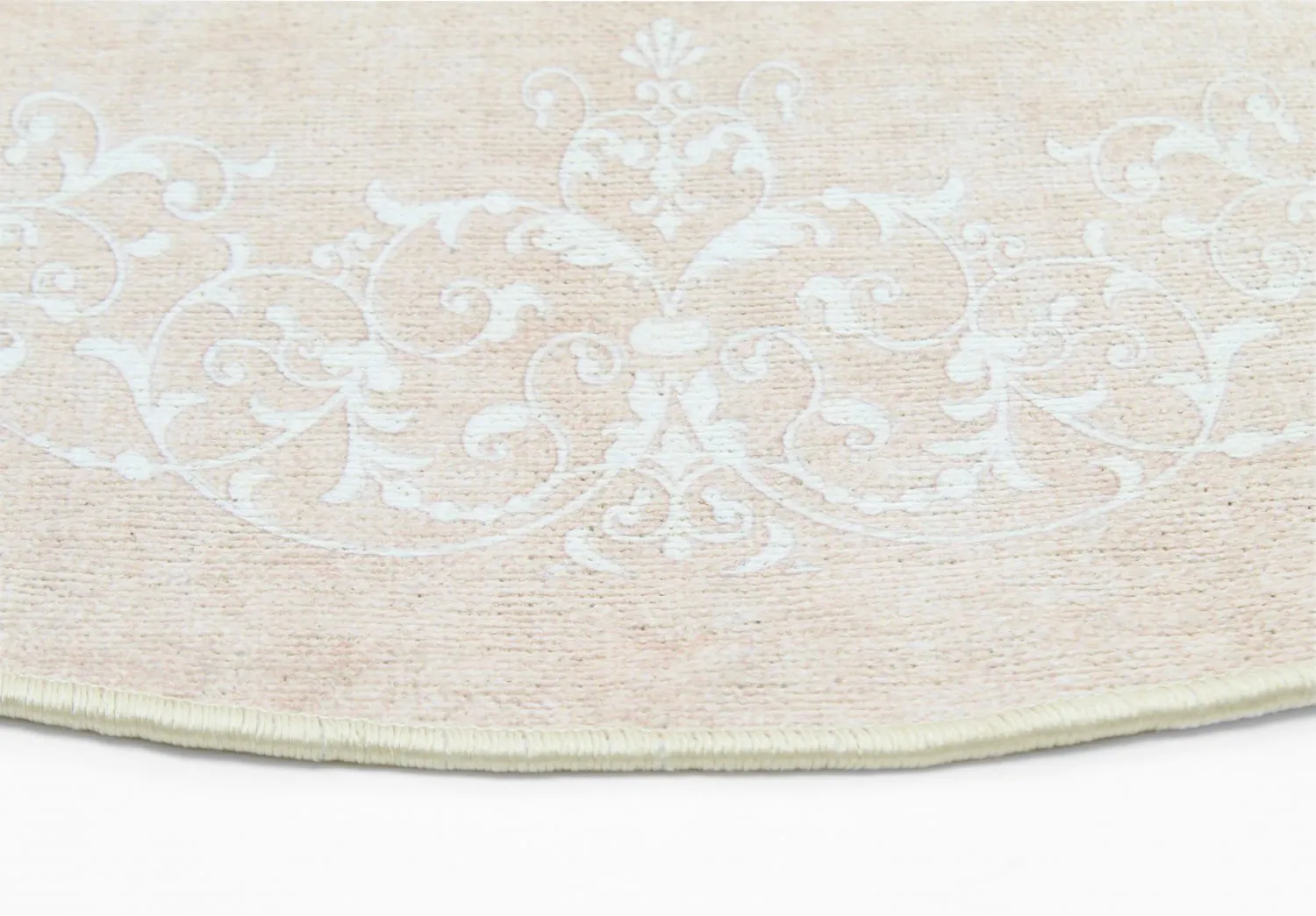 Rund matta - Santi (beige/vit)