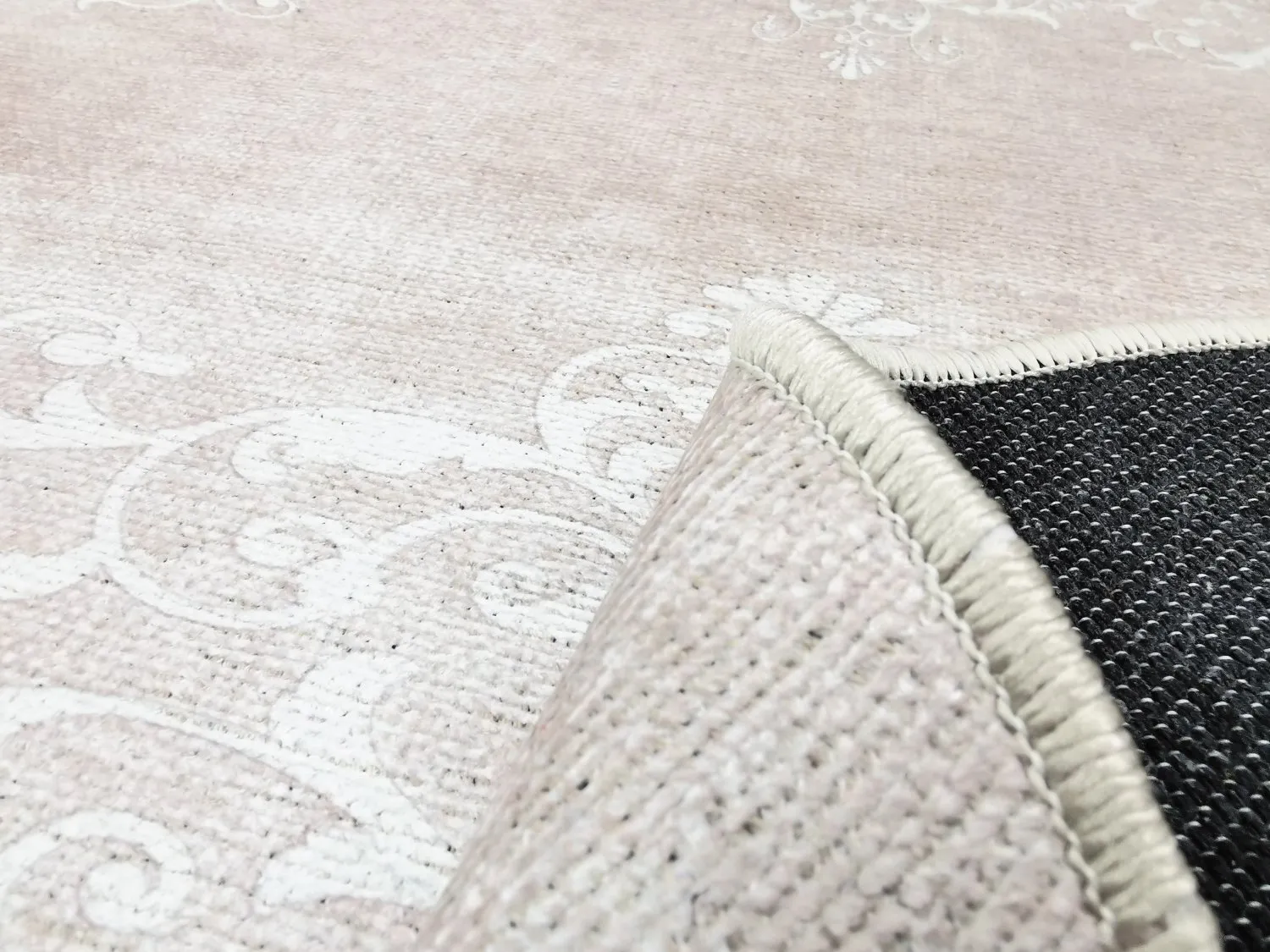 Rund matta - Santi (beige/vit)