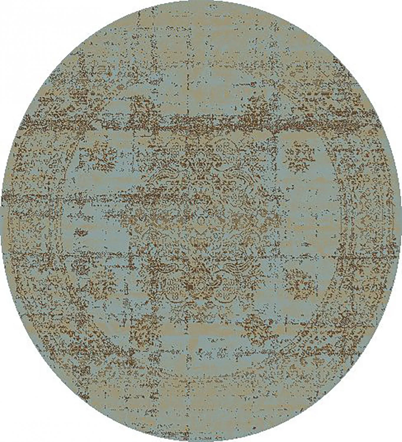Rund matta - Peking Royal (turkos)