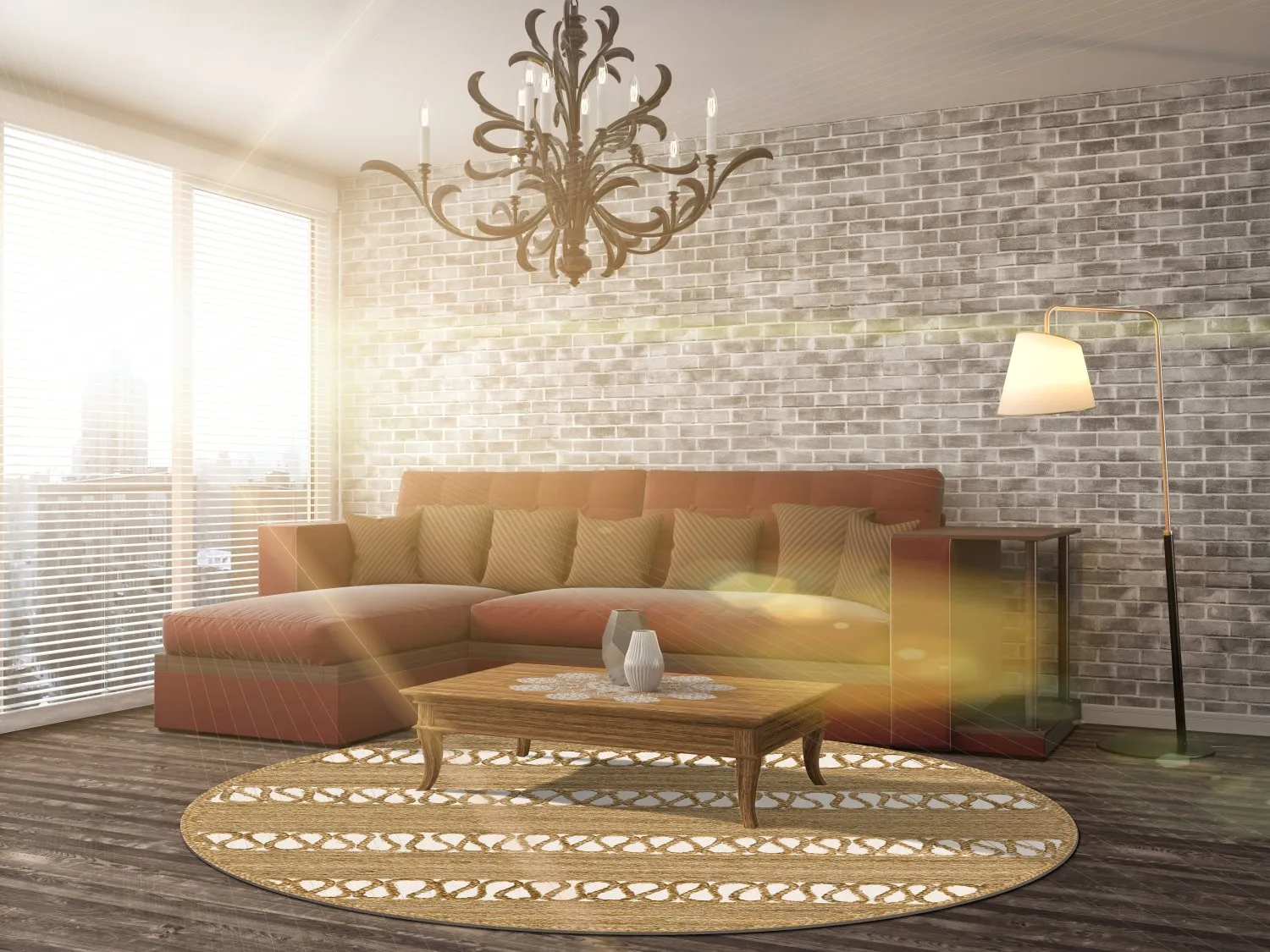 Rund matta - Levie (beige)