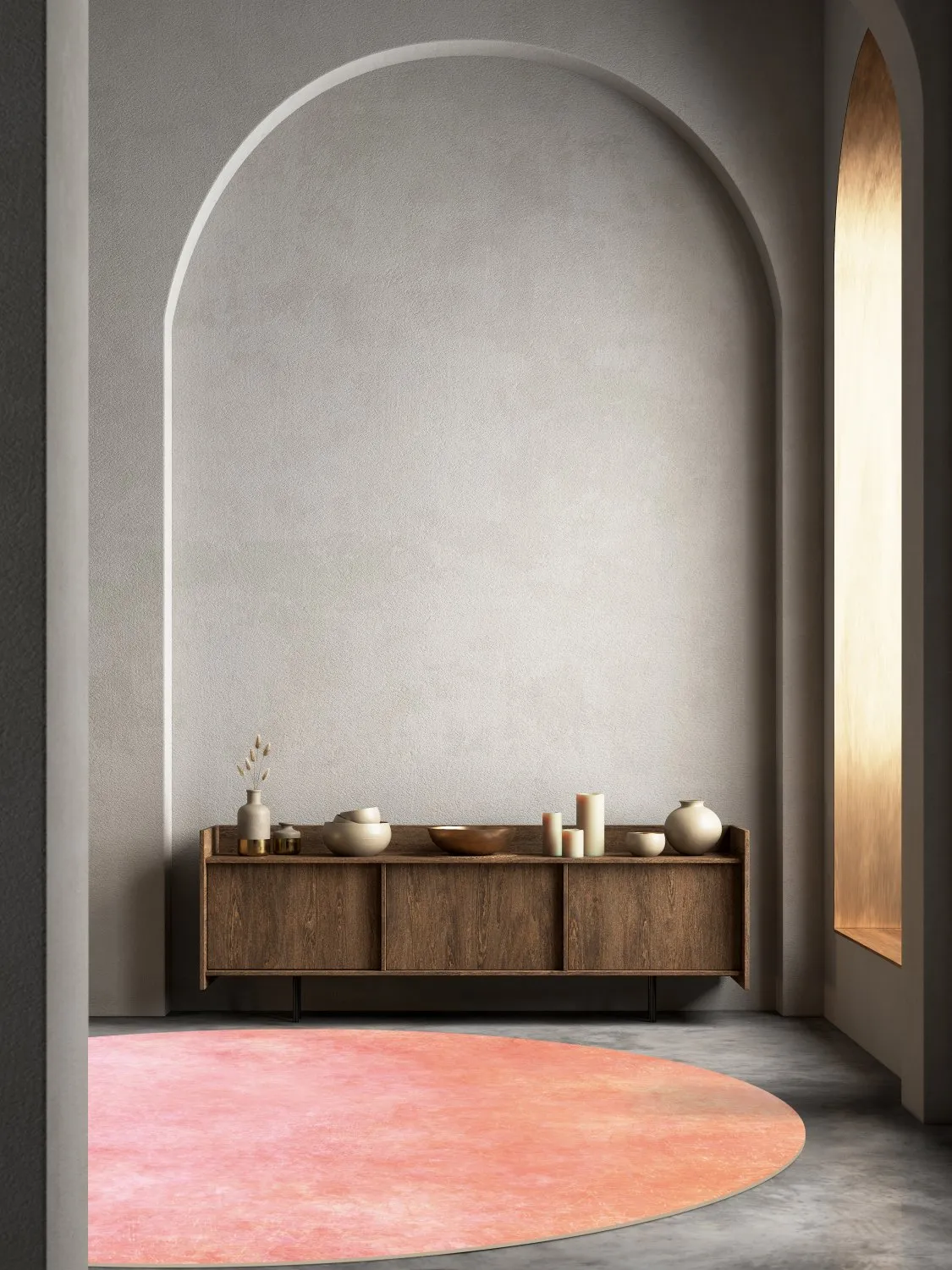 Rund matta - Baden (rosa)