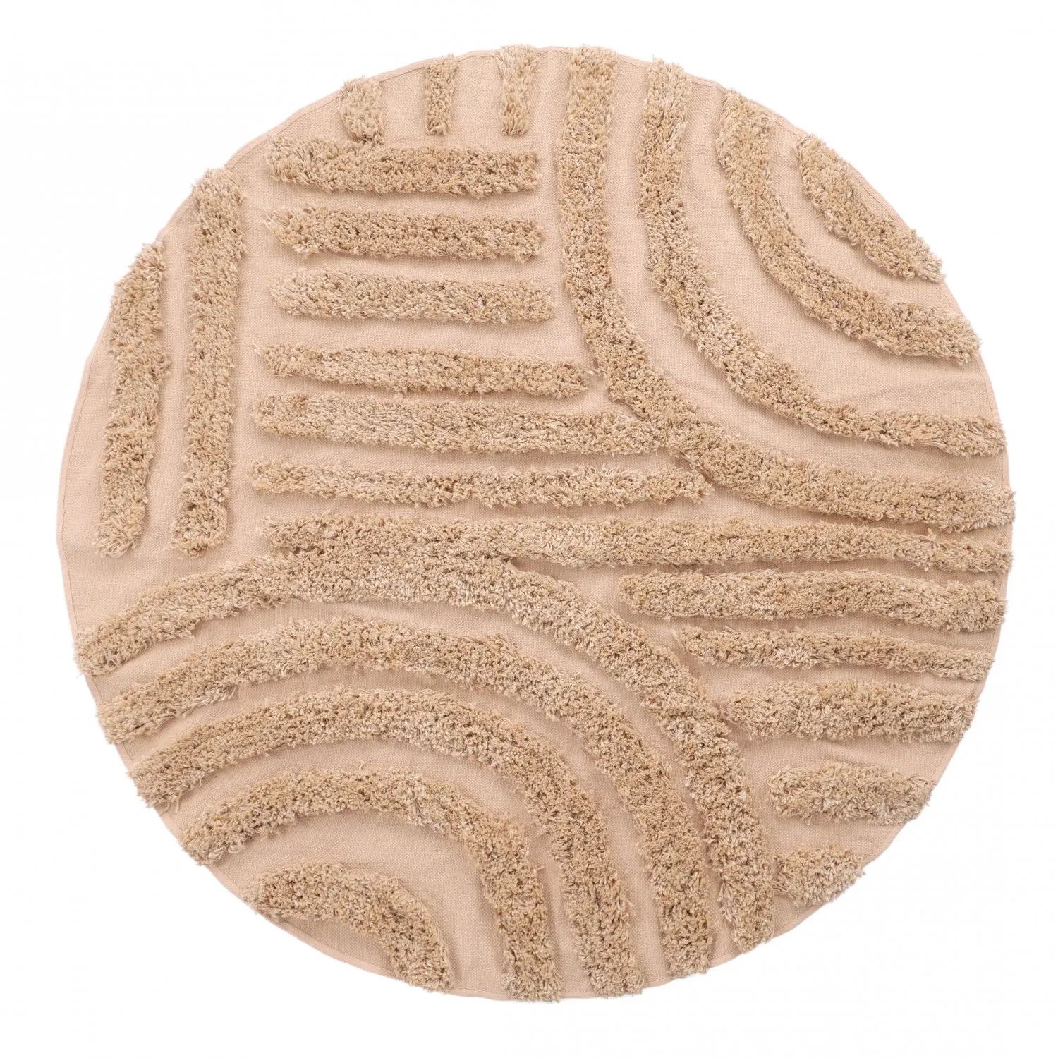 Rund matta - Cazorla Natural Cotton Shaggy (beige)