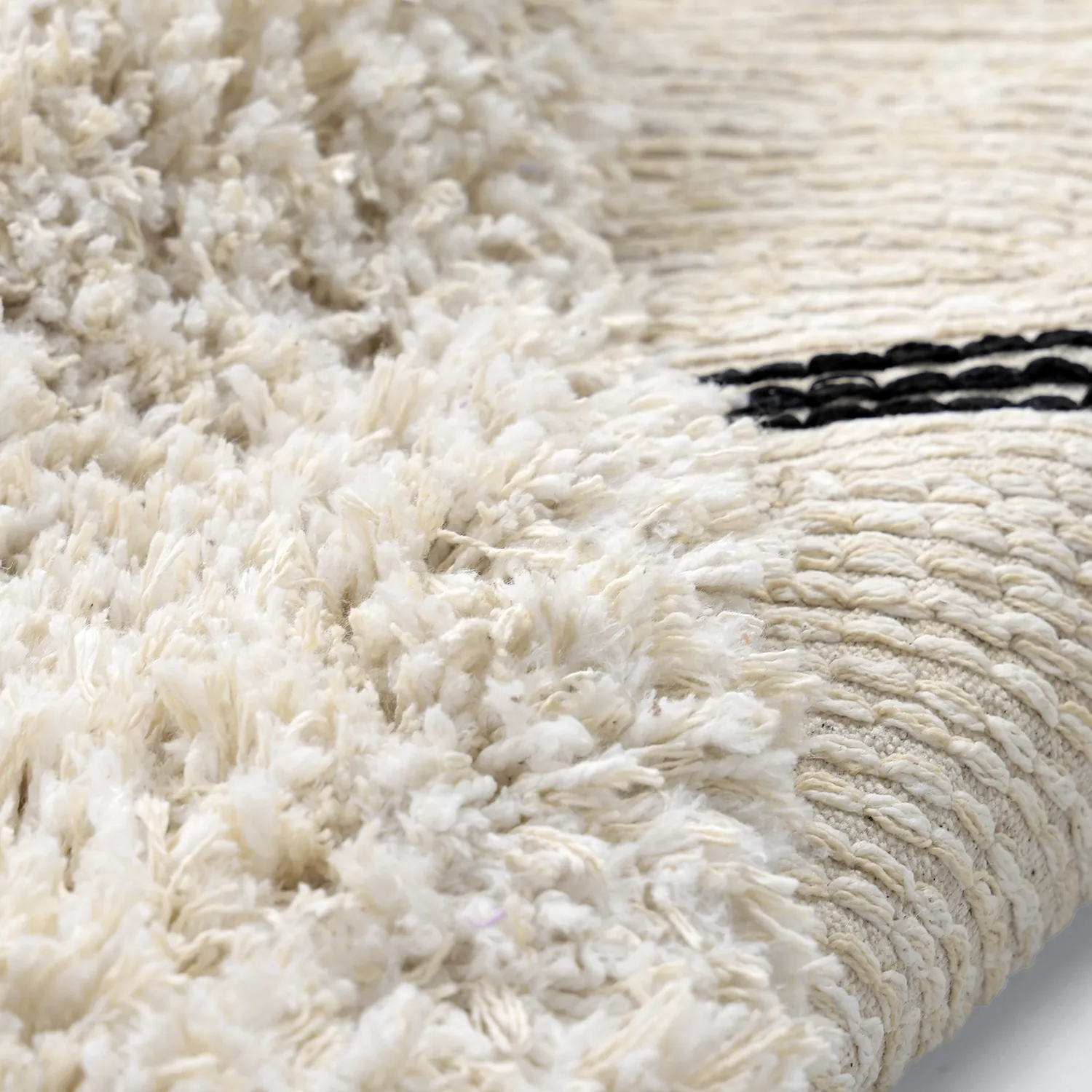 Rund matta - Naousa Natural Cotton Shaggy (multi)
