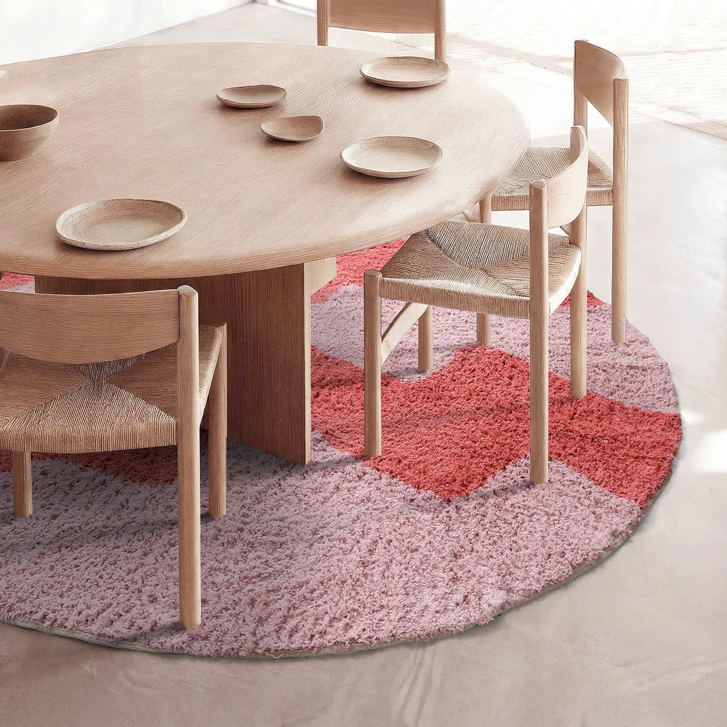 Ryamattor - Amira Natural Cotton Shaggy (rosa)