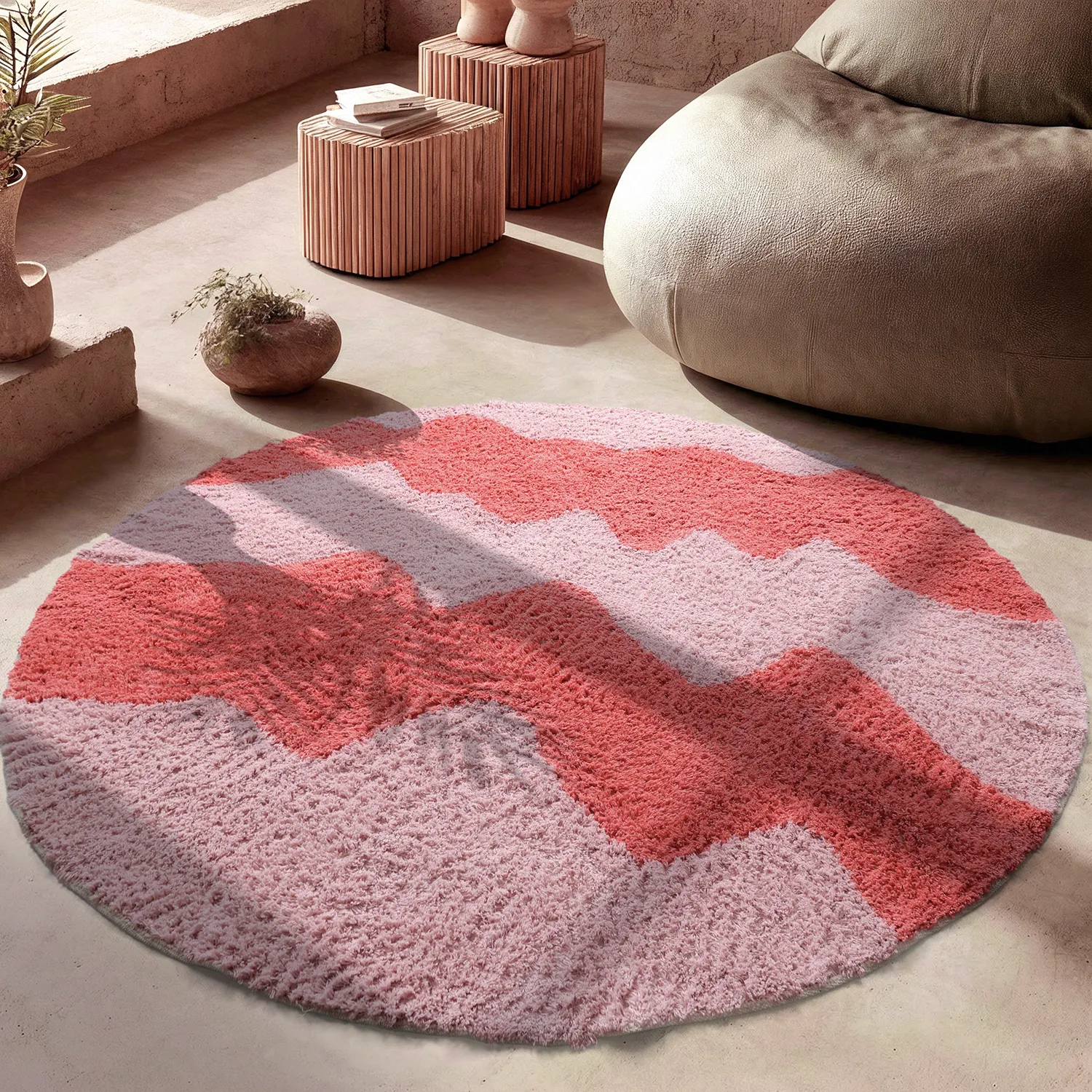 Ryamattor - Amira Natural Cotton Shaggy (rosa)