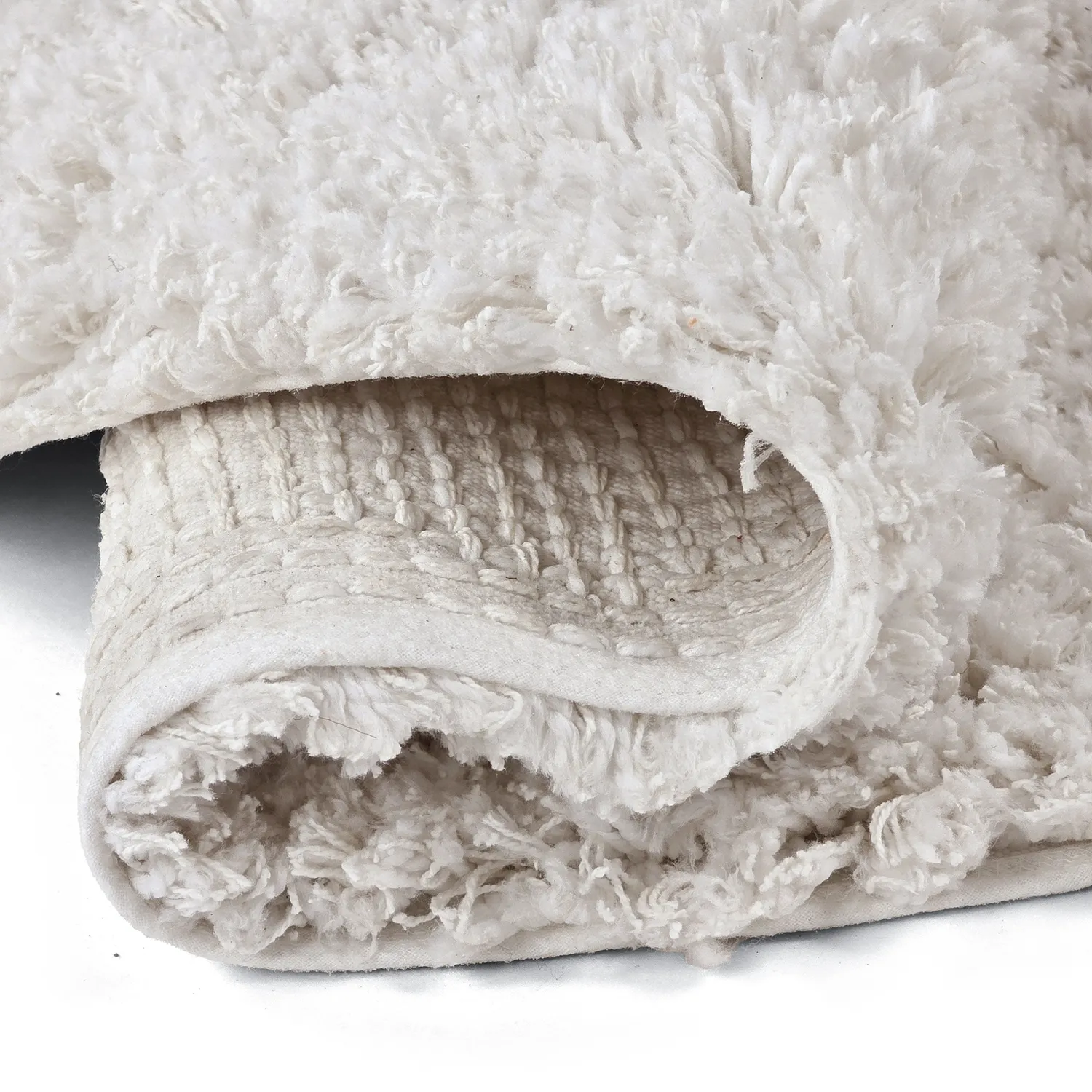 Rund matta - Combarro Solid Cotton Shaggy (creme)