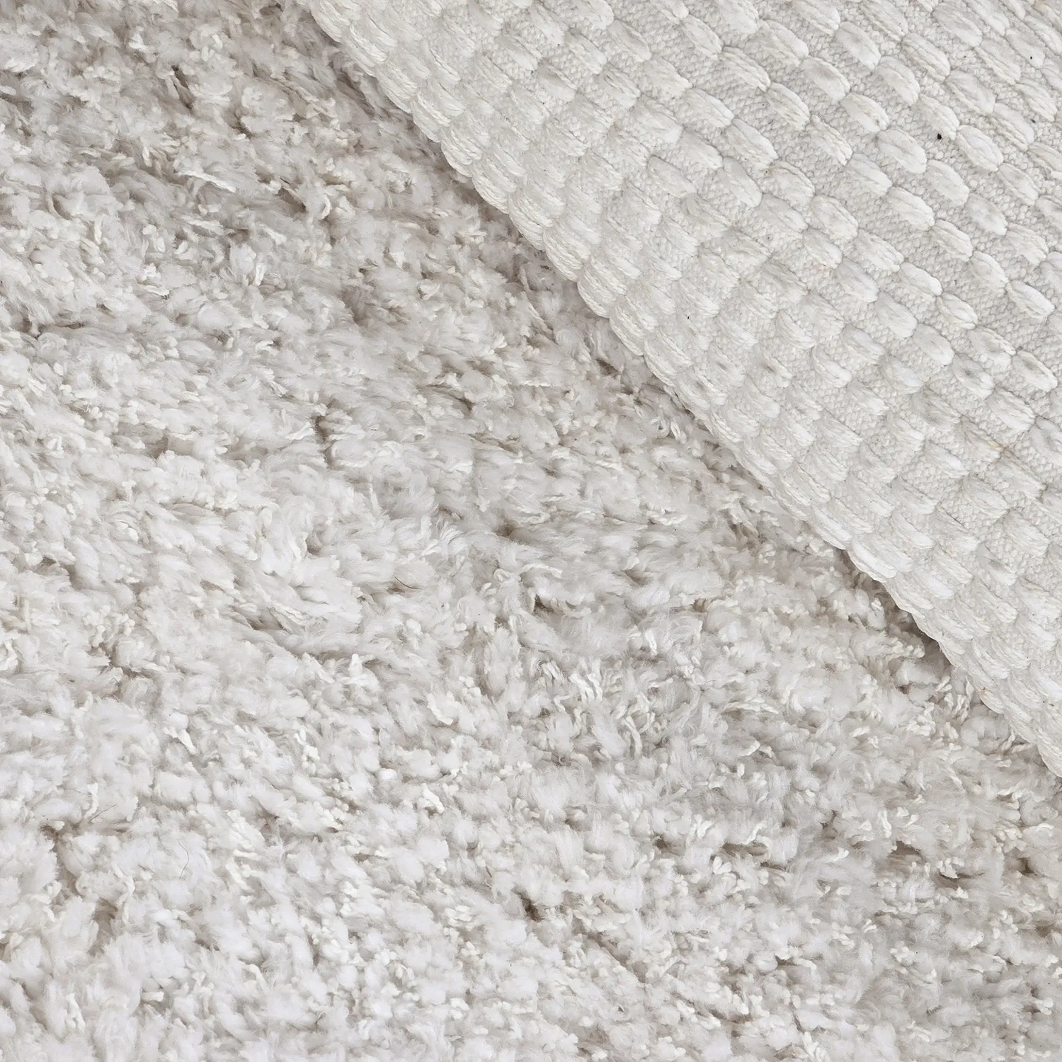 Rund matta - Combarro Solid Cotton Shaggy (creme)