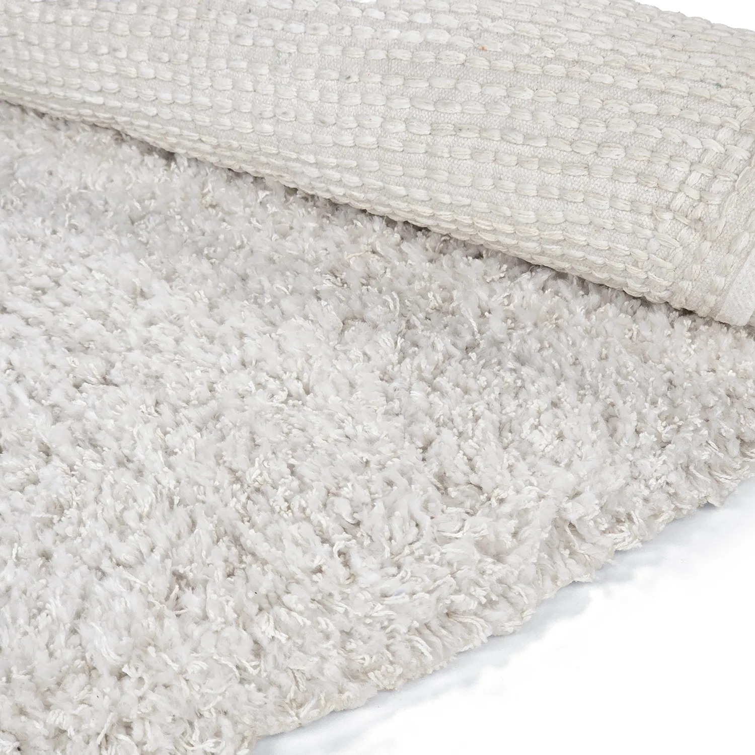 Rund matta - Combarro Solid Cotton Shaggy (creme)