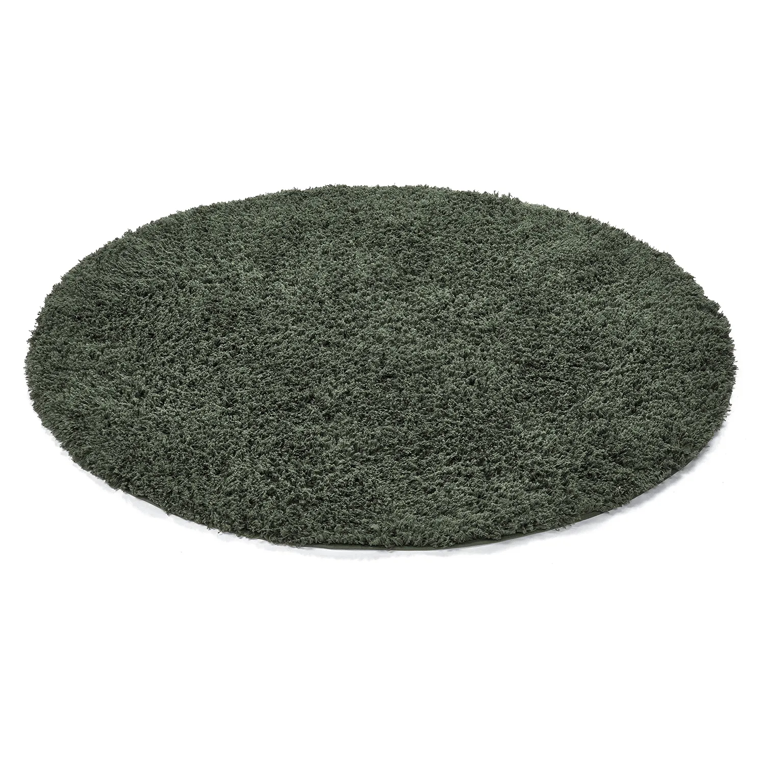 Rund matta - Combarro Solid Cotton Shaggy (grön)