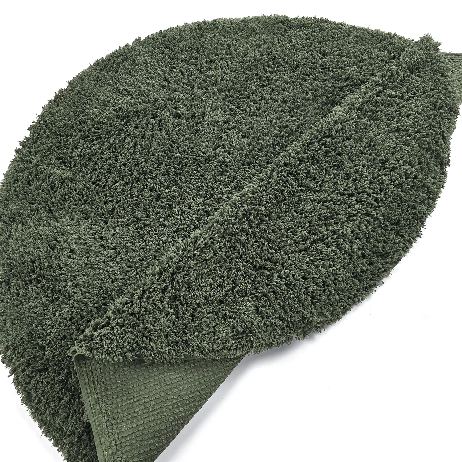 Rund matta - Combarro Solid Cotton Shaggy (grön)