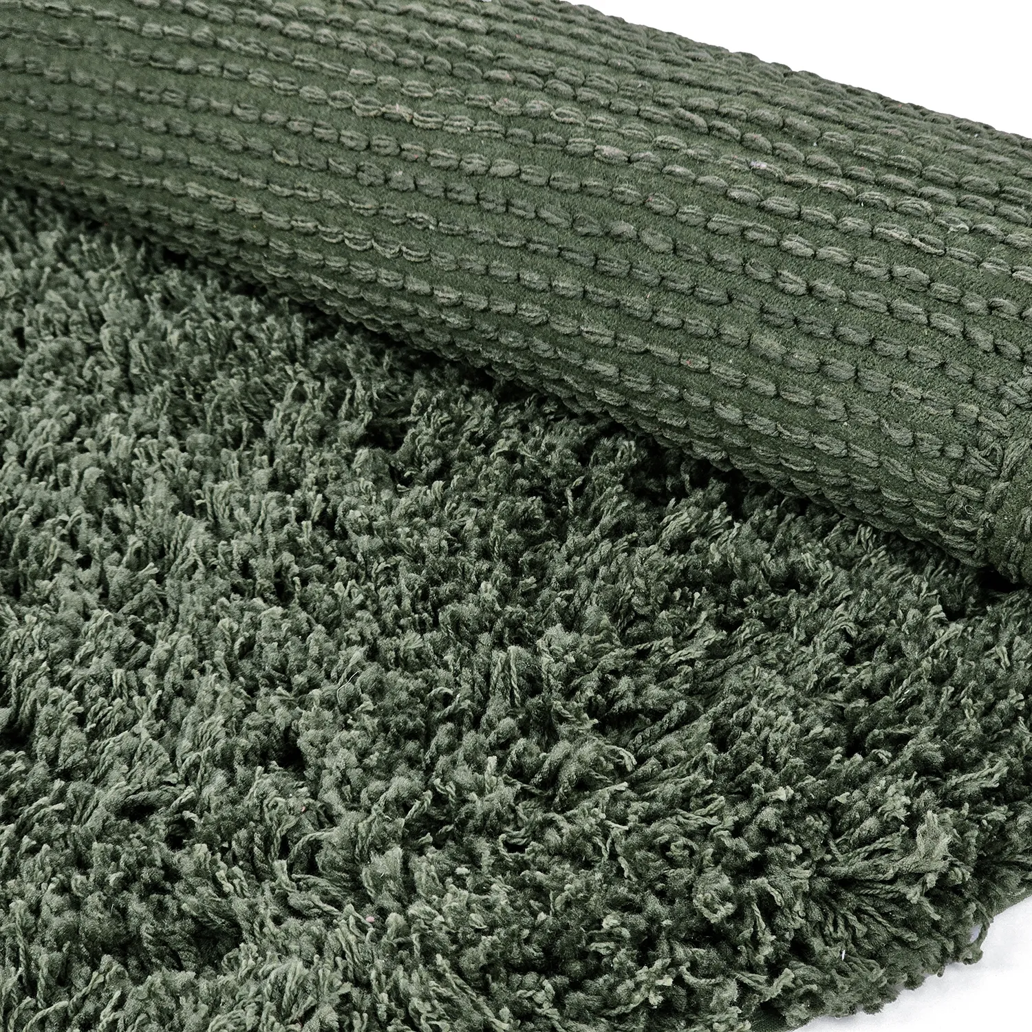 Rund matta - Combarro Solid Cotton Shaggy (grön)