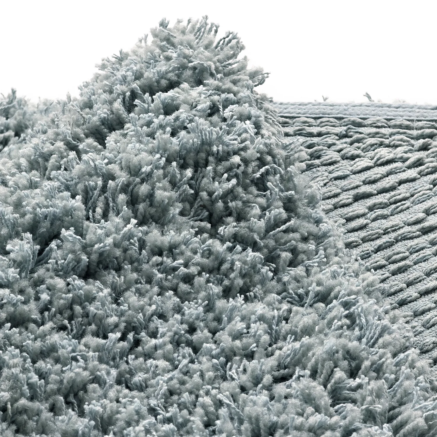 Rund matta - Combarro Solid Cotton Shaggy (ljusblå)