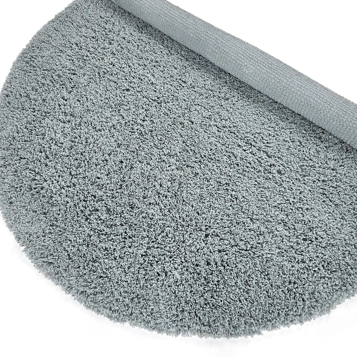 Rund matta - Combarro Solid Cotton Shaggy (ljusblå)