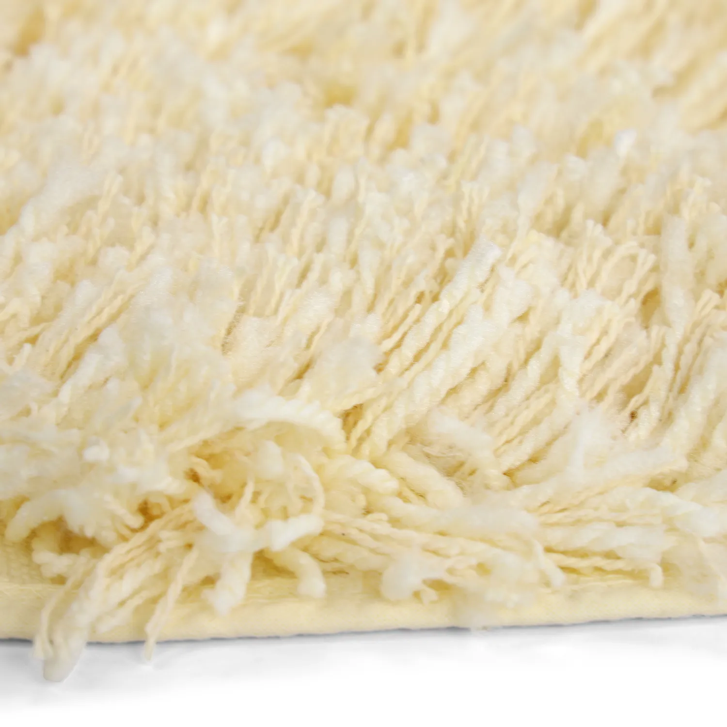 Rund matta - Combarro Solid Cotton Shaggy (ljusgul)