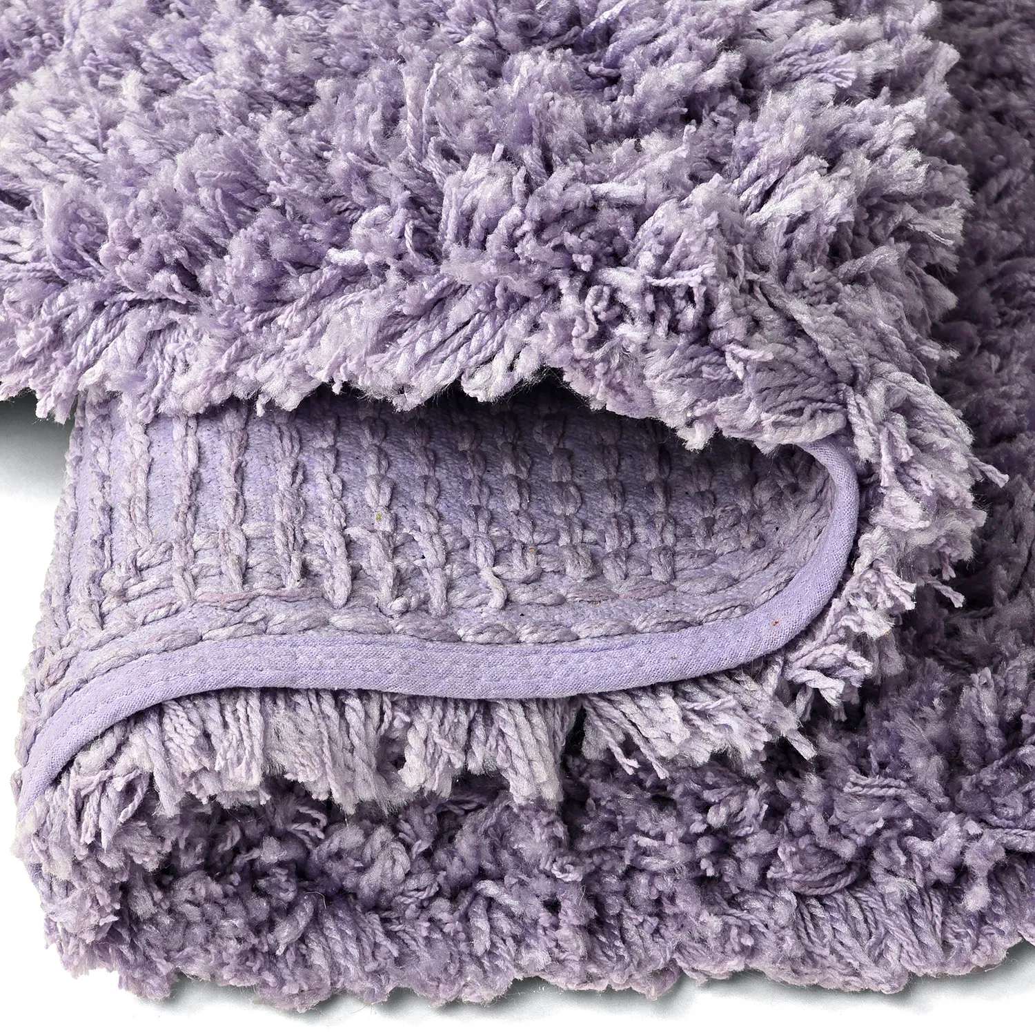 Rund matta - Combarro Solid Cotton Shaggy (ljuslila)