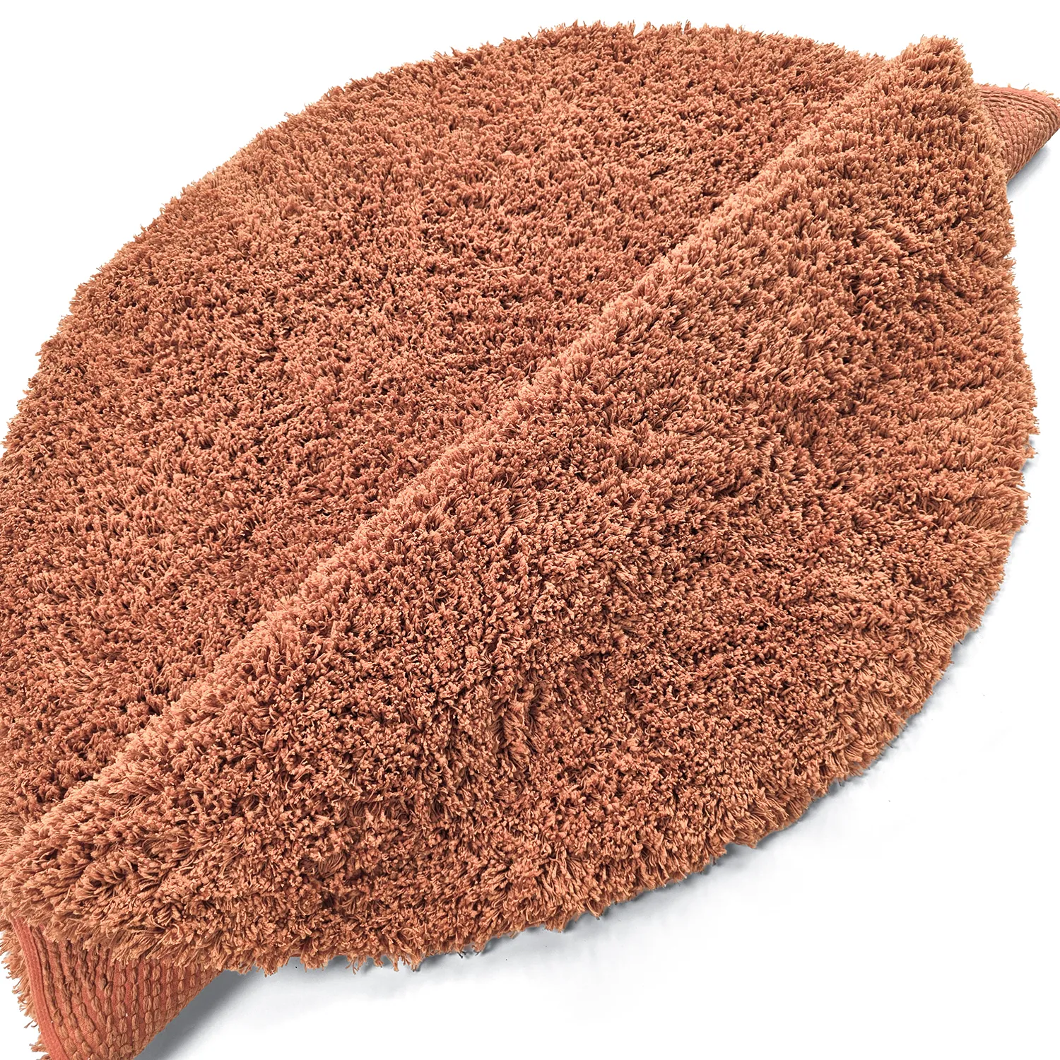 Rund matta - Combarro Solid Cotton Shaggy (ljusorange)