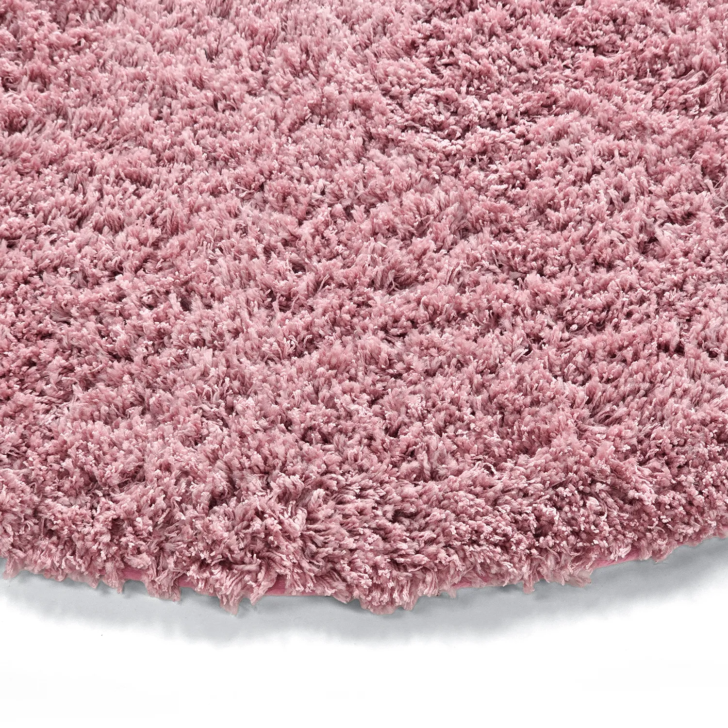 Rund matta - Combarro Solid Cotton Shaggy (ljusrosa)