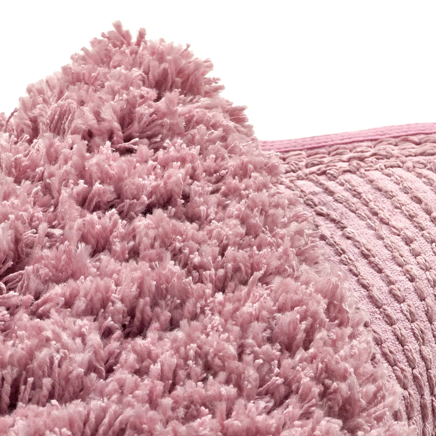 Rund matta - Combarro Solid Cotton Shaggy (ljusrosa)
