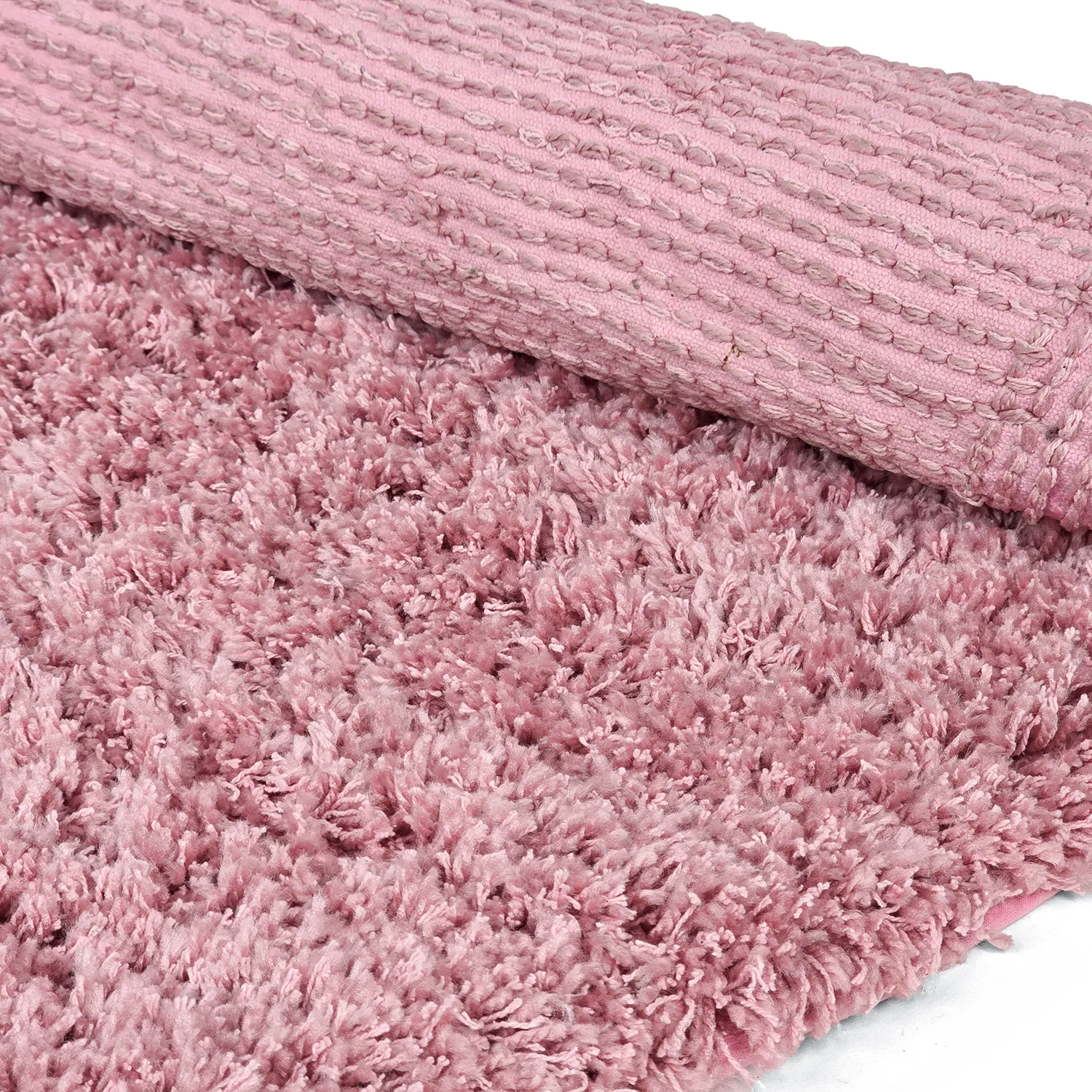 Rund matta - Combarro Solid Cotton Shaggy (ljusrosa)