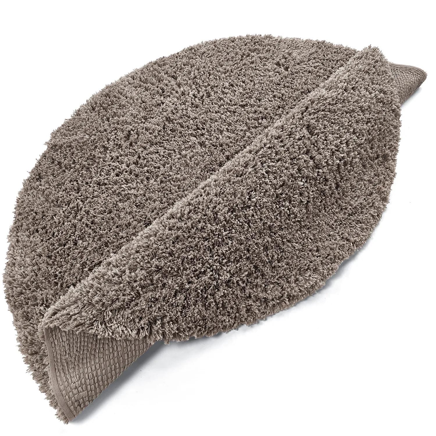 Rund matta - Combarro Solid Cotton Shaggy (taupe)
