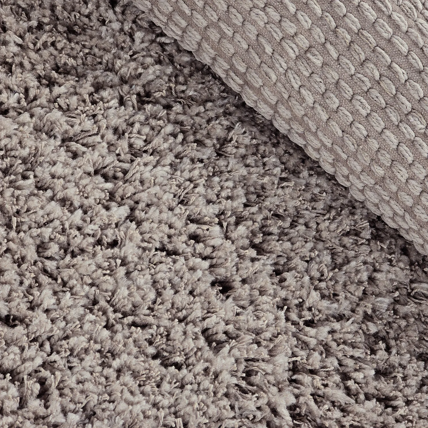 Rund matta - Combarro Solid Cotton Shaggy (taupe)