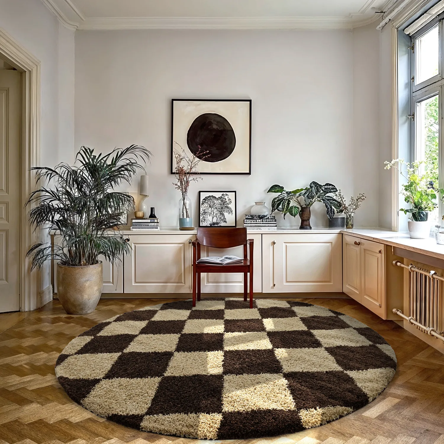Runda mattor - Albi (brun/beige)