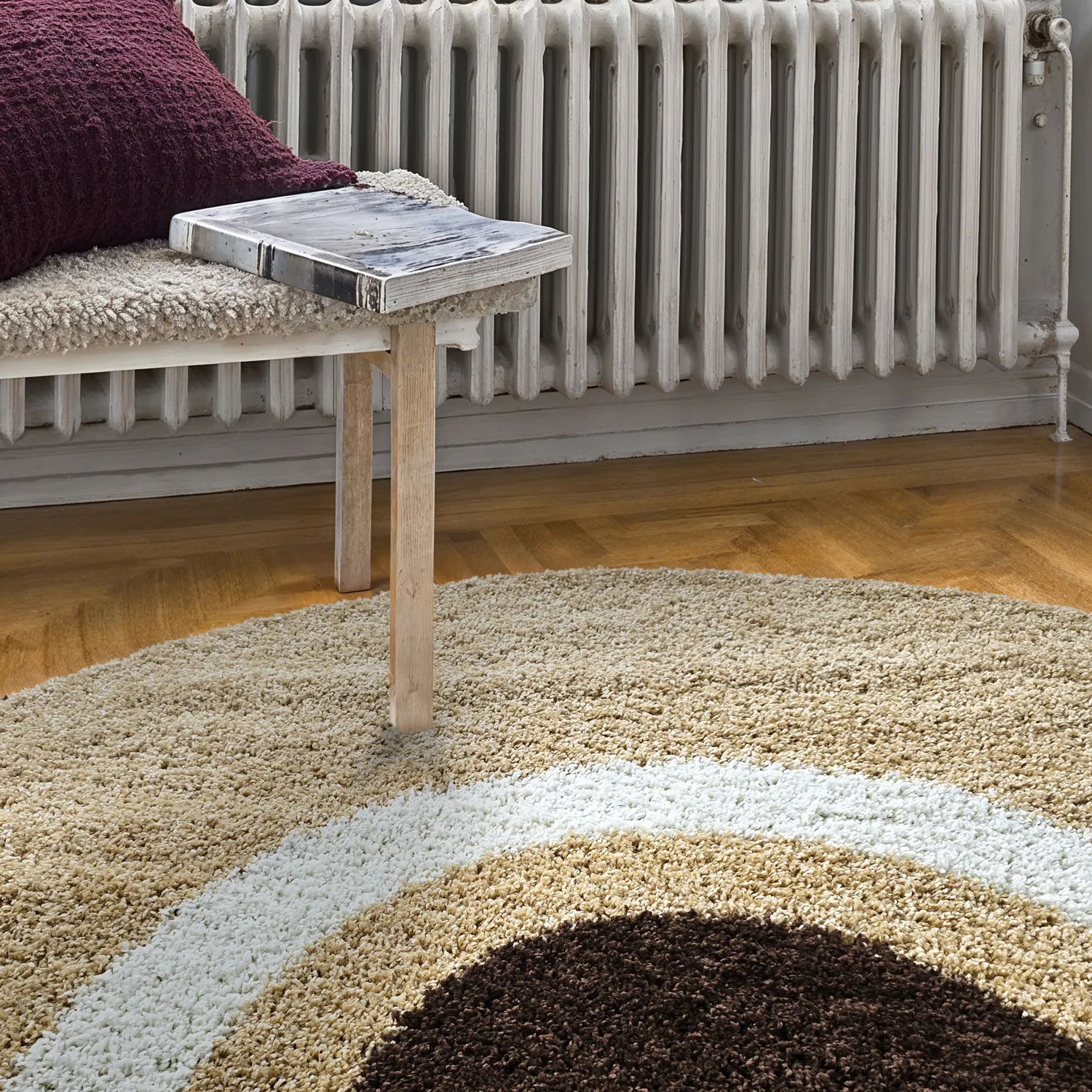 Runda mattor - Alsace (beige/vit/brun)